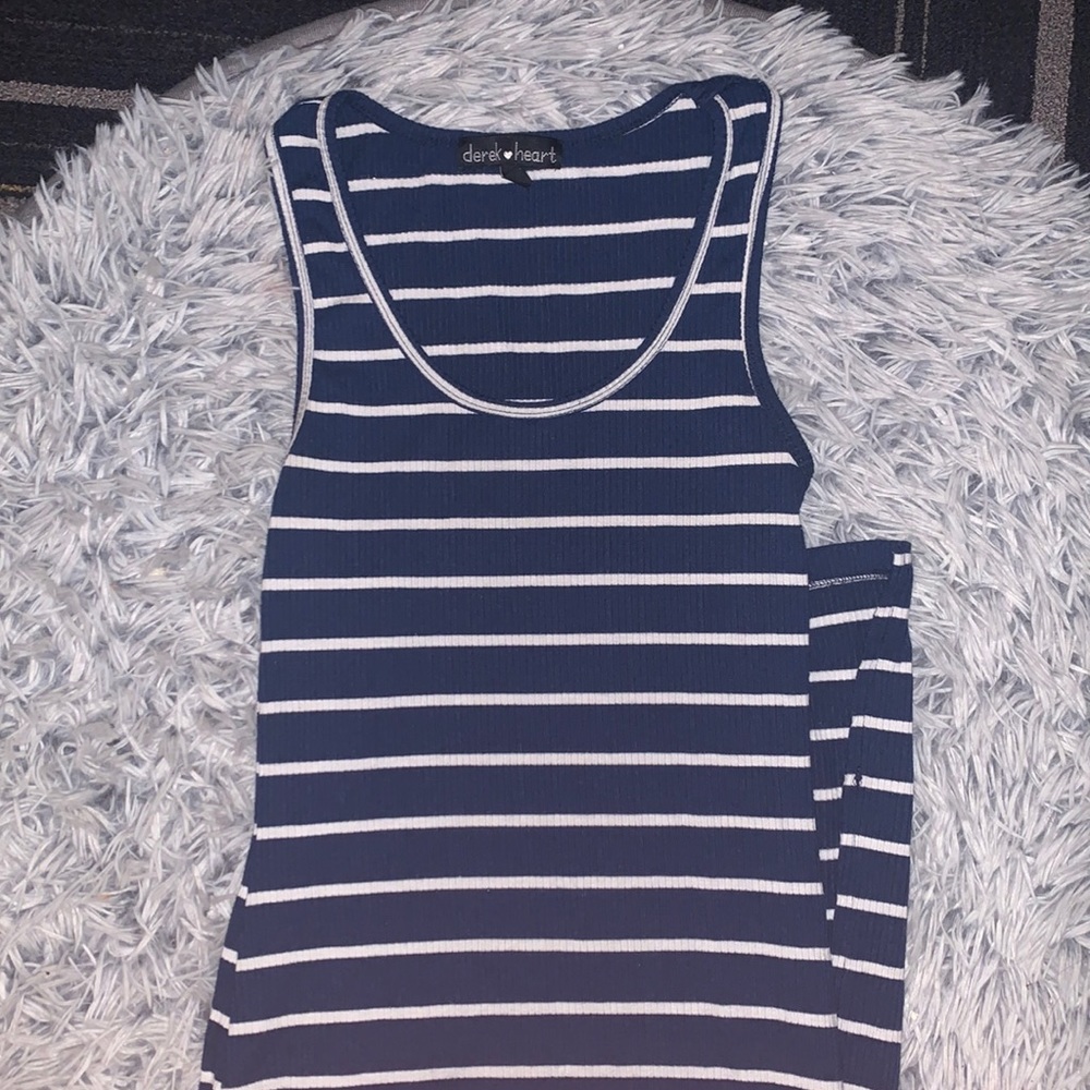 BLUE STRIPED MAXI DRESS